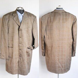 Alberto Celine Hand Tailored Button Down Suit Over Coat 46 Long